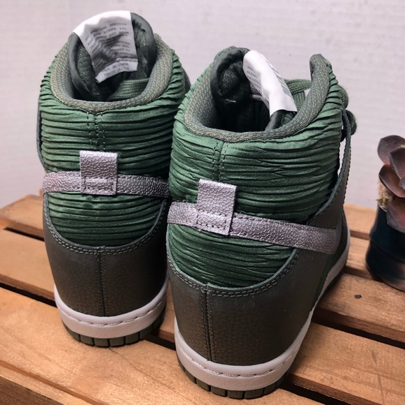Nike Dunk Sky Hi size 9 wedge sneakers shoes green - Picture 4 of 6